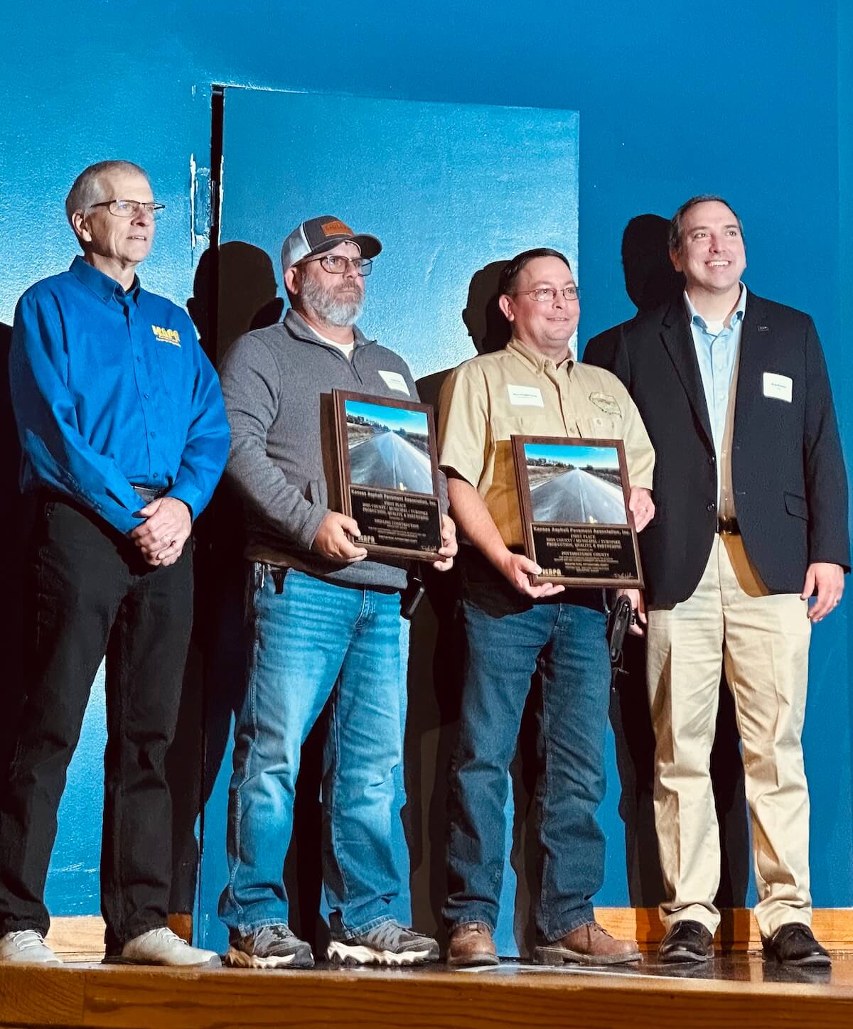 Shilling Construction and Pottawatomie County receiving KAPA award for Wheaton Road project